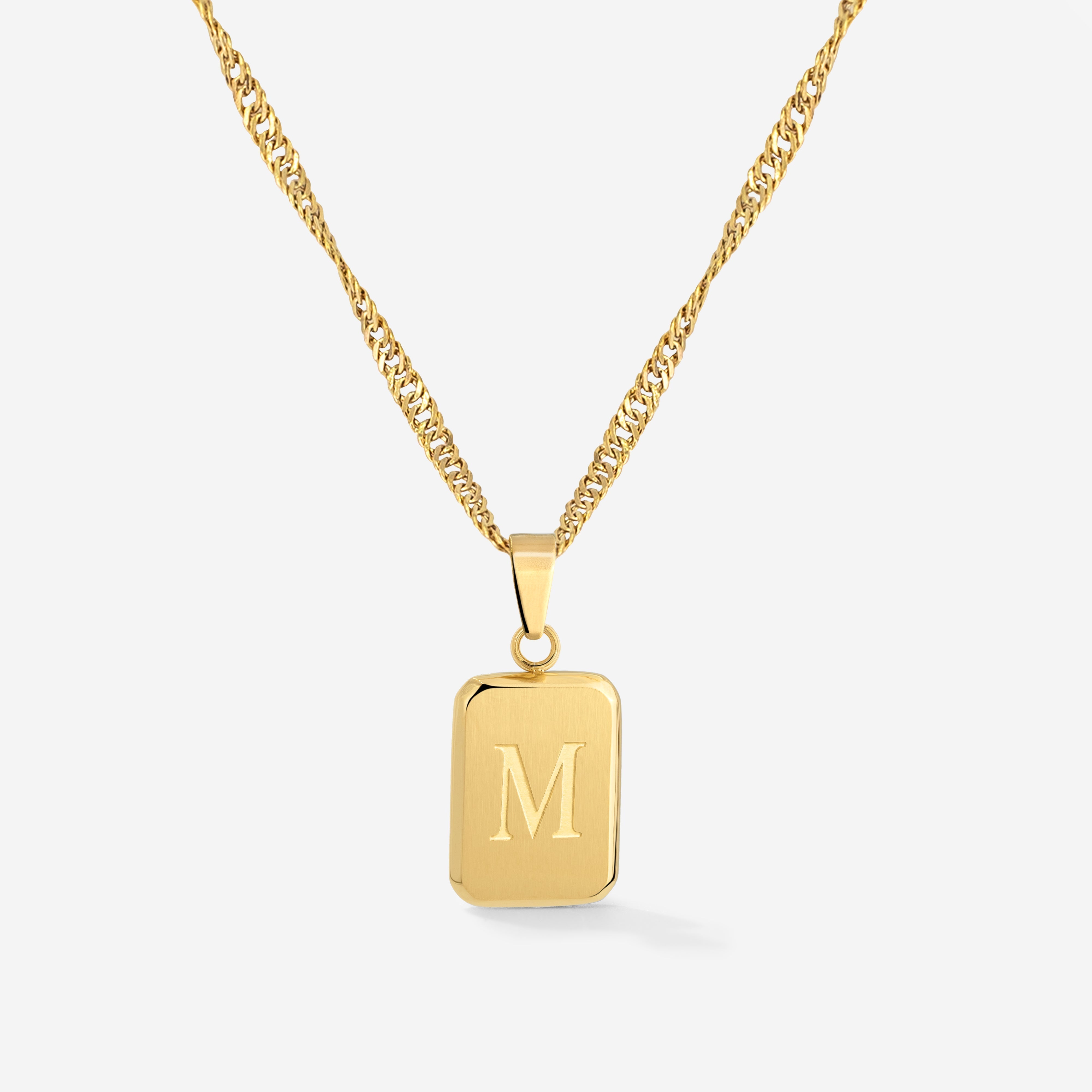 Personalized Gold Necklace with a Letter