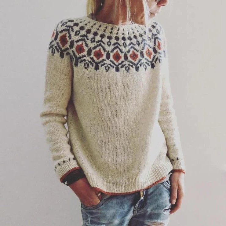 Dalia | Women's Cozy Fair Isle Pullover Sweater