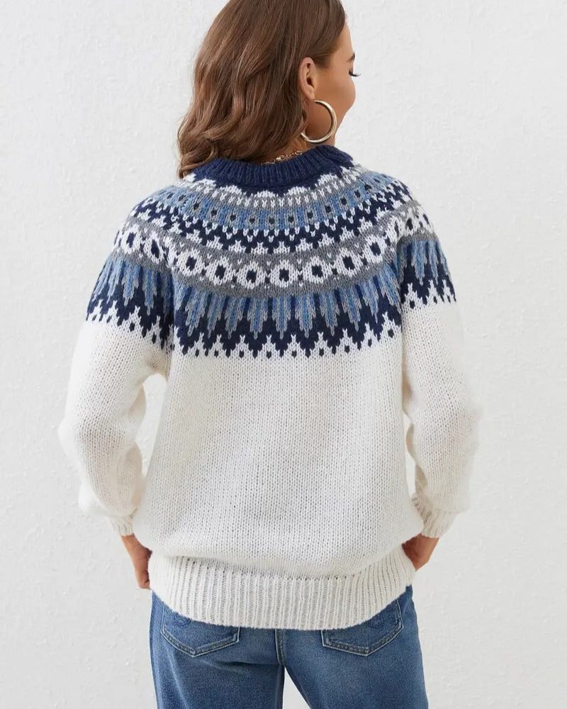 Estrella Women’s Fair Isle Crew Neck Sweater