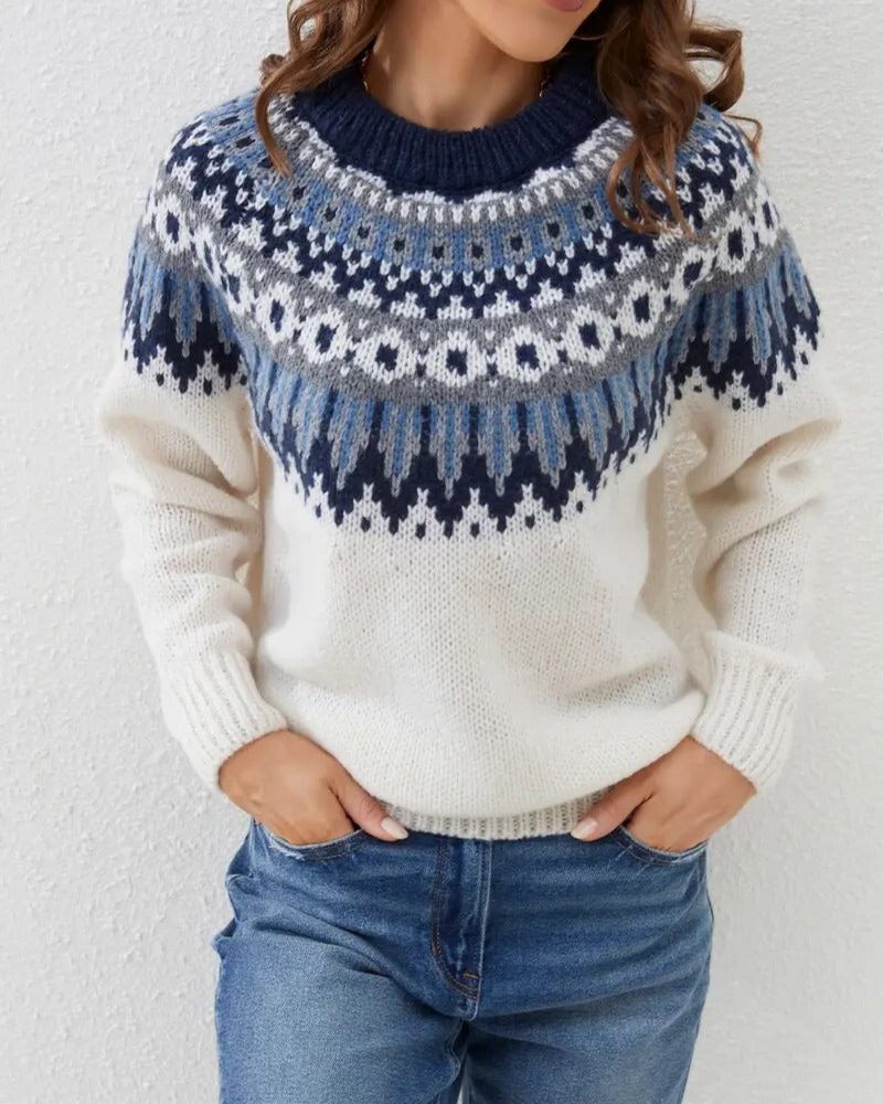 Estrella Women’s Fair Isle Crew Neck Sweater