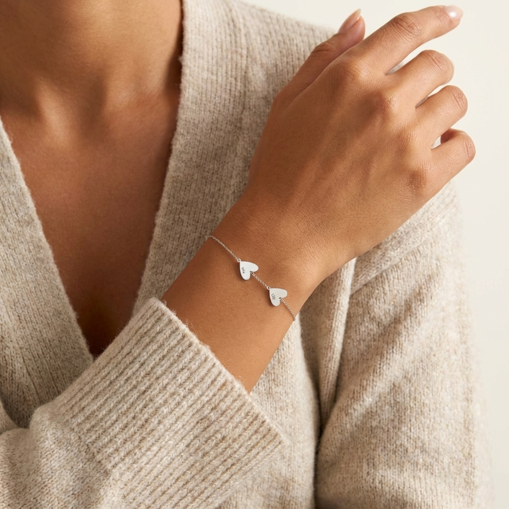 Personalized Bracelet with an Engraved Heart