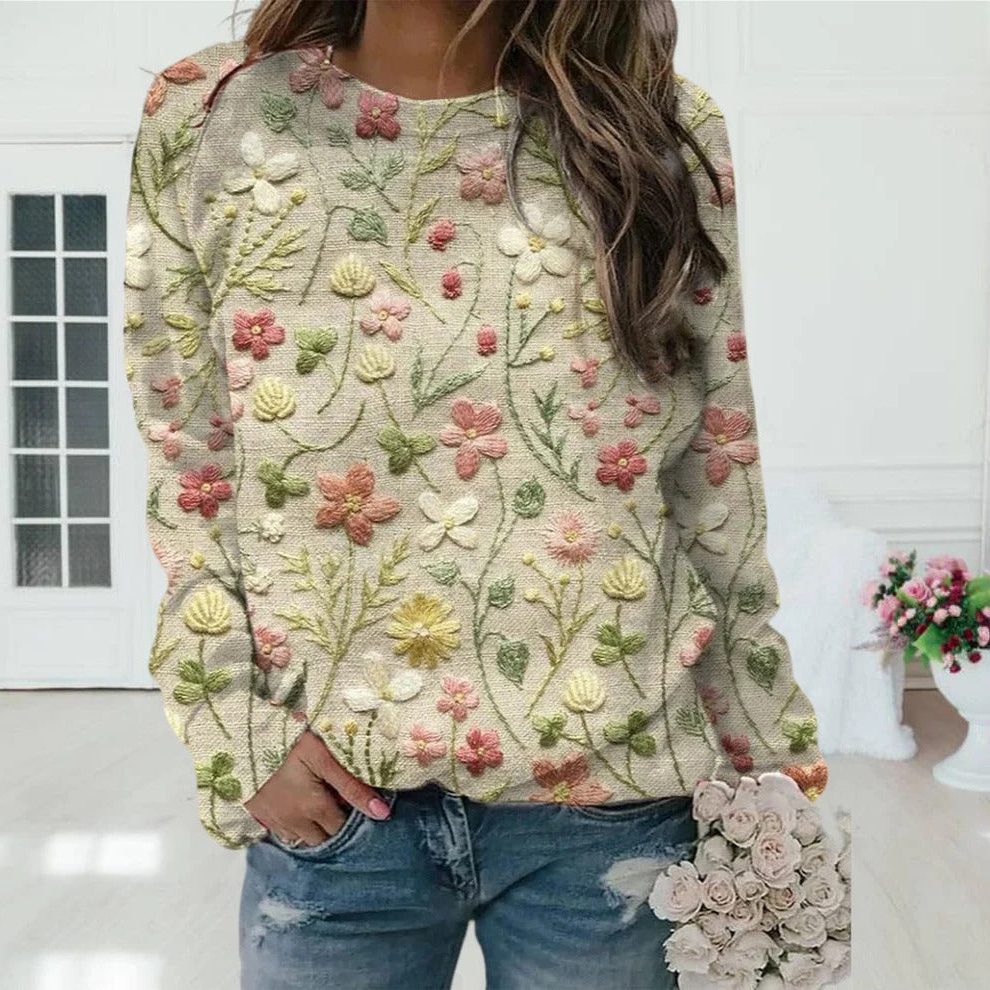 Hope | Women's Oversized Fair Isle Crew Neck Sweater