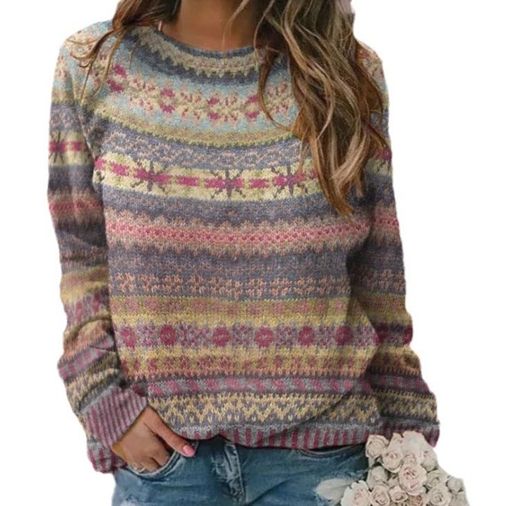 Hope | Women's Oversized Fair Isle Crew Neck Sweater