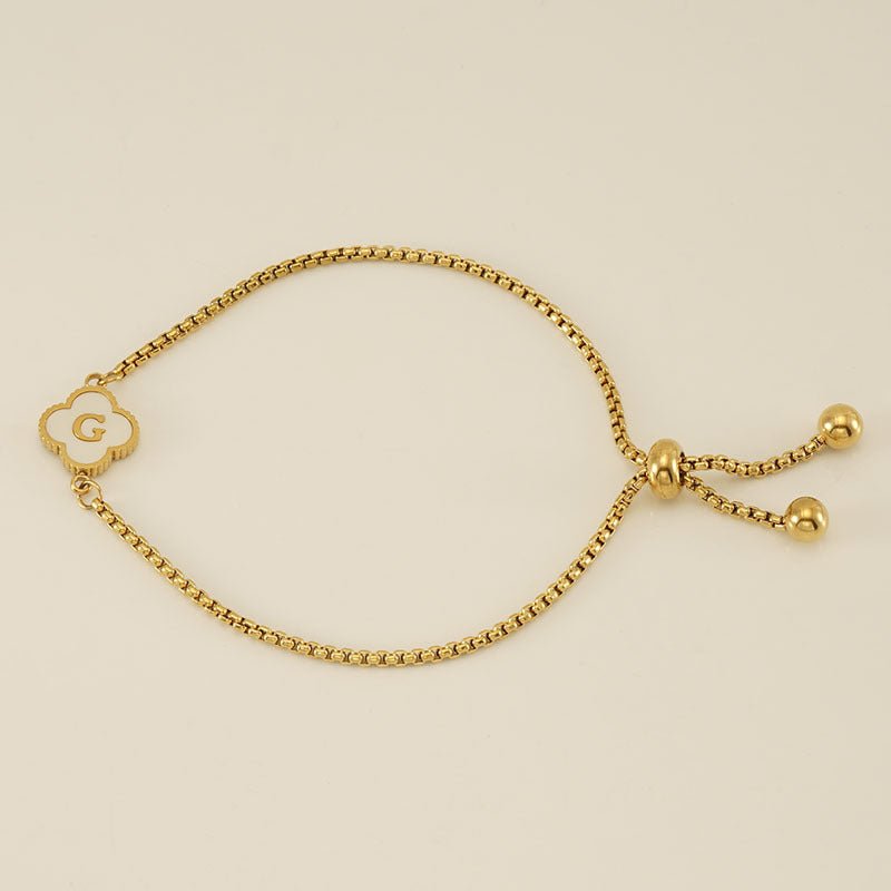 Bracelet with an Initial and a Clover