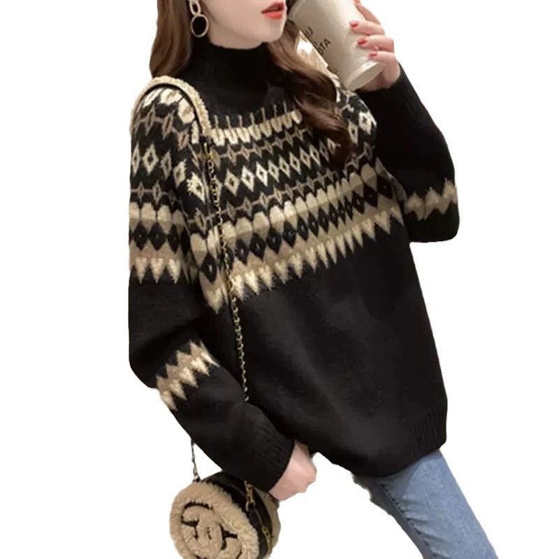 Klarissa | Women's Cozy Fair Isle Turtleneck Sweater