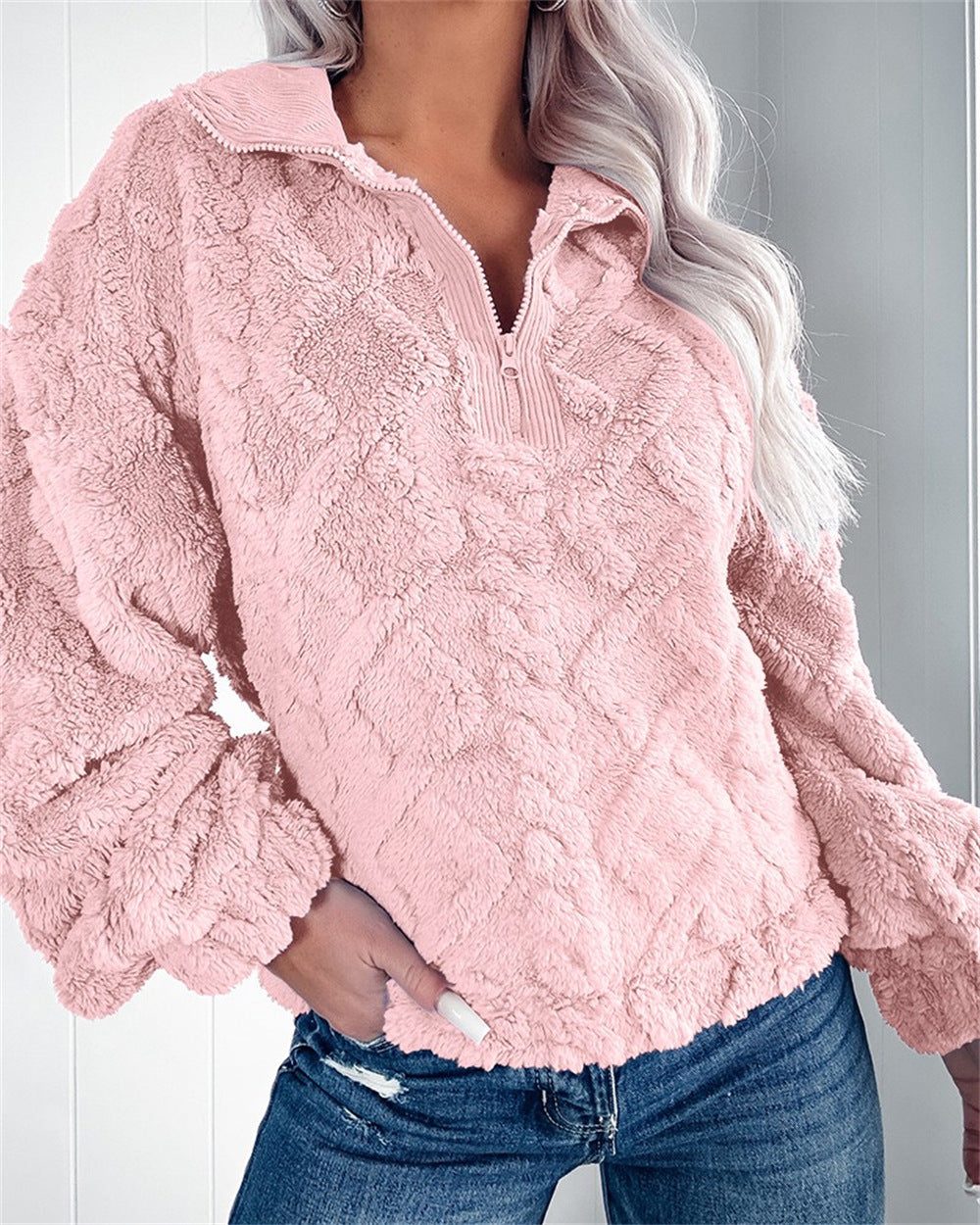 Larissa | Women's Cozy Fleece Quarter-Zip Pullover with Stand Collar