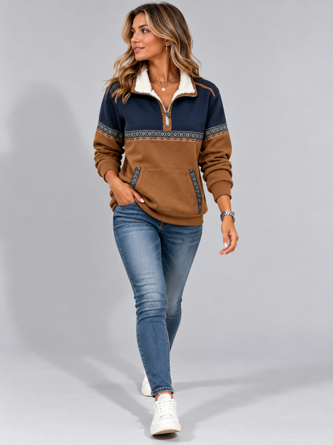 Lettice | Half-Zip Fleece-Lined Pullover for Women
