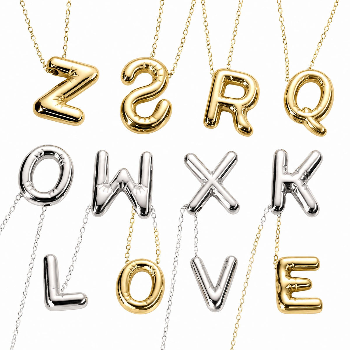 Bubble Initial Necklace