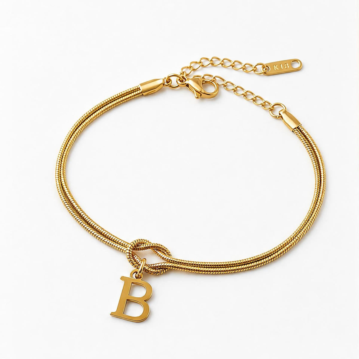 Personalized Bracelet with Initial and Infinity Knot