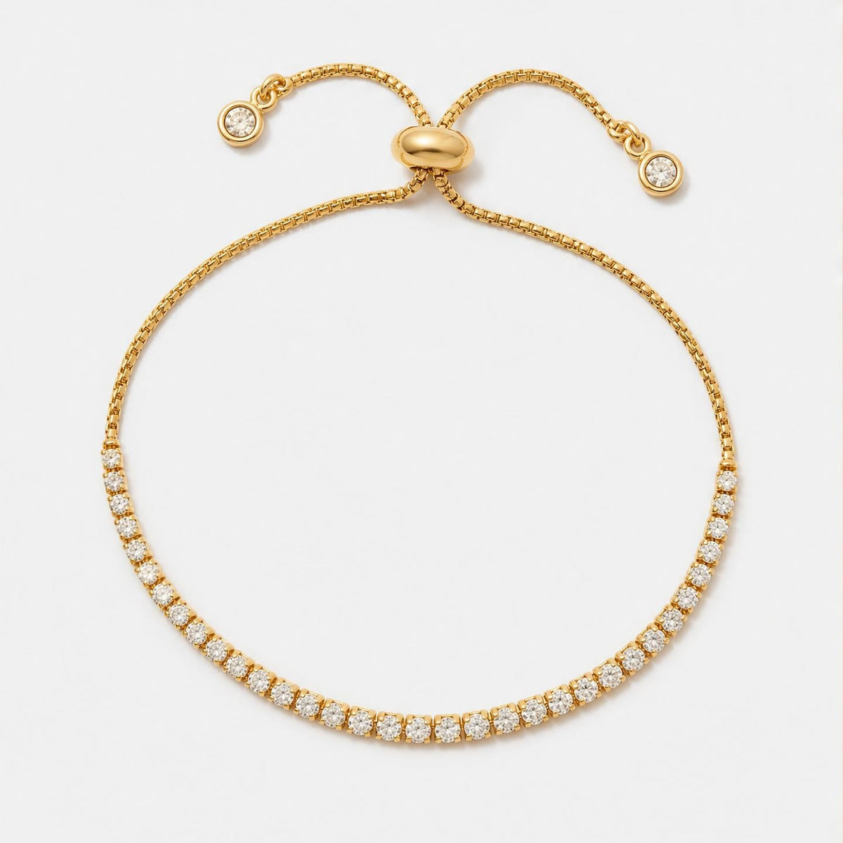 Adjustable Tennis Bracelet with Cubic Zirconia