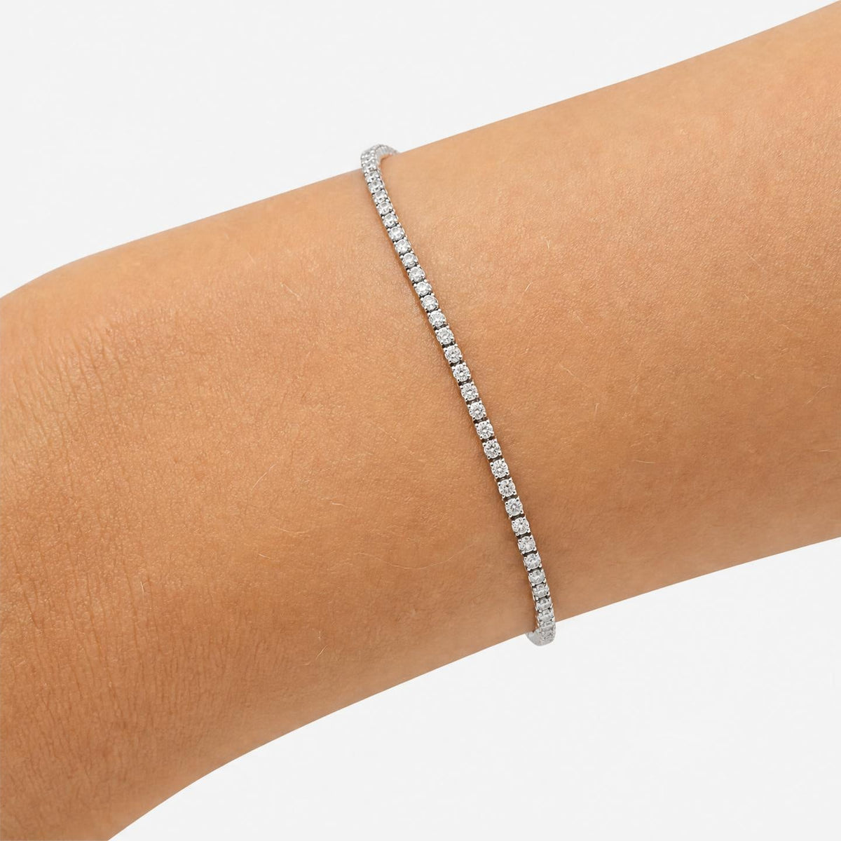 Adjustable Tennis Bracelet with Cubic Zirconia
