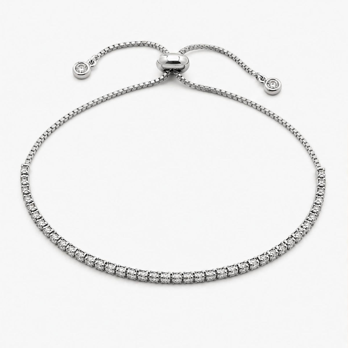 Adjustable Tennis Bracelet with Cubic Zirconia
