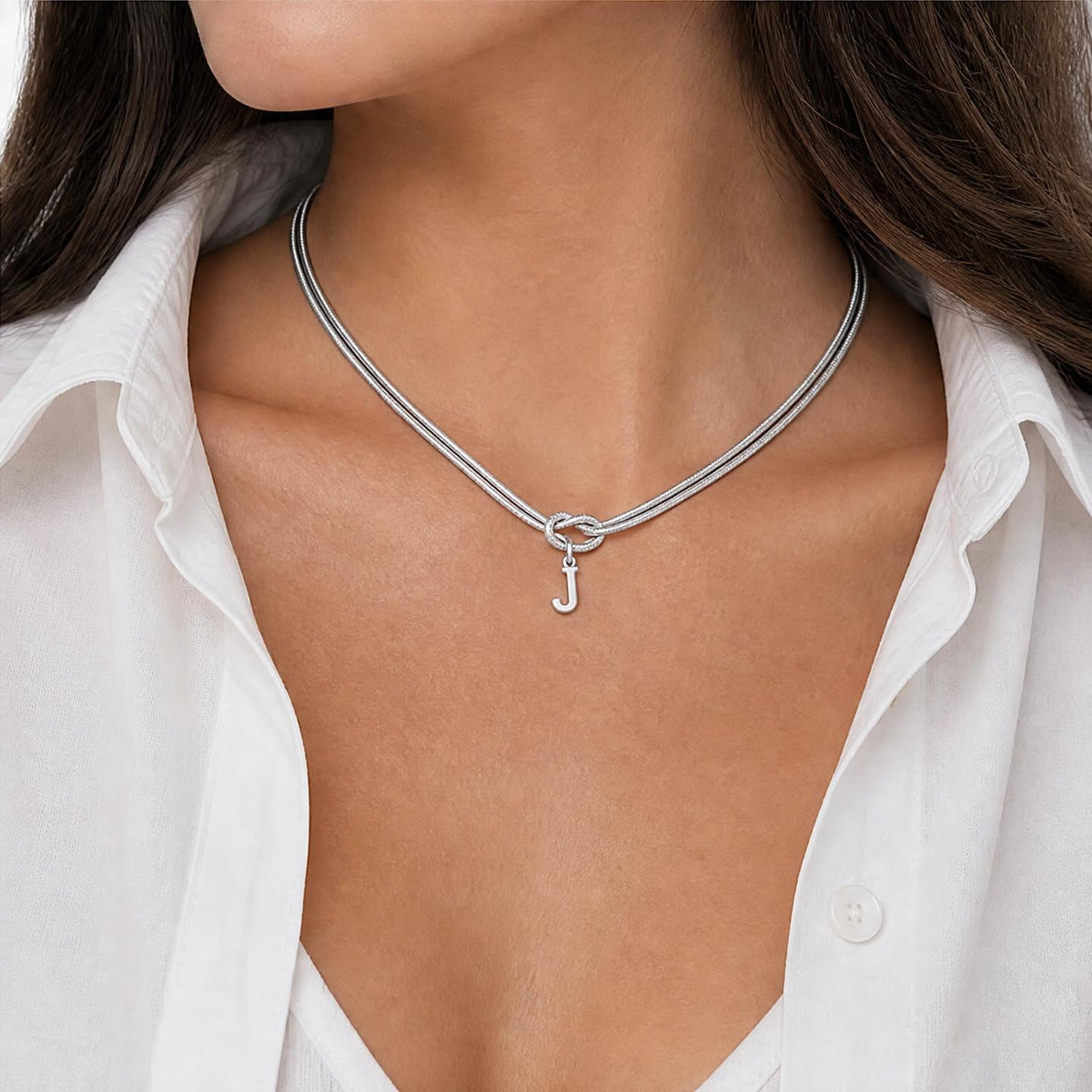 Personalized Initial and Infinity Knot Necklace