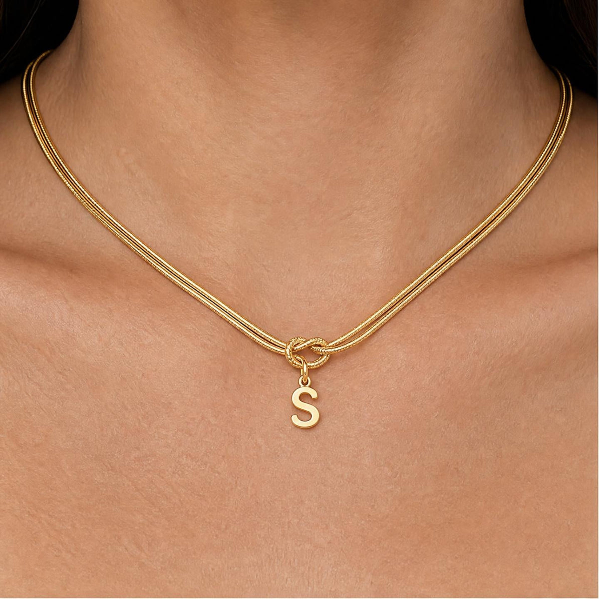 Personalized Initial and Infinity Knot Necklace