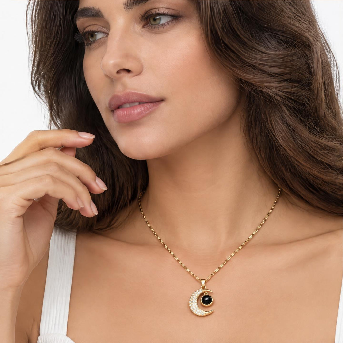 Personalized Moon Necklace with Hidden Photo