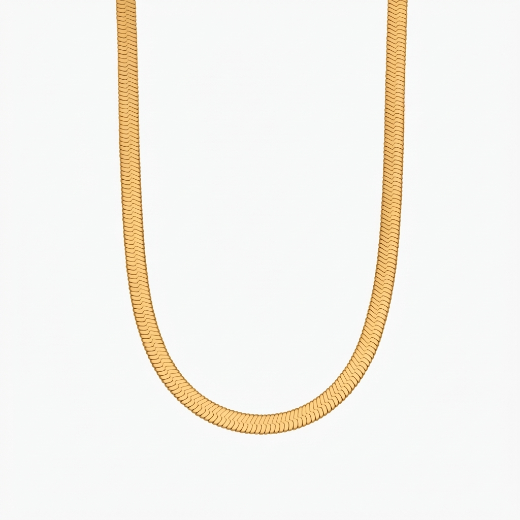 Flat snake chain necklace