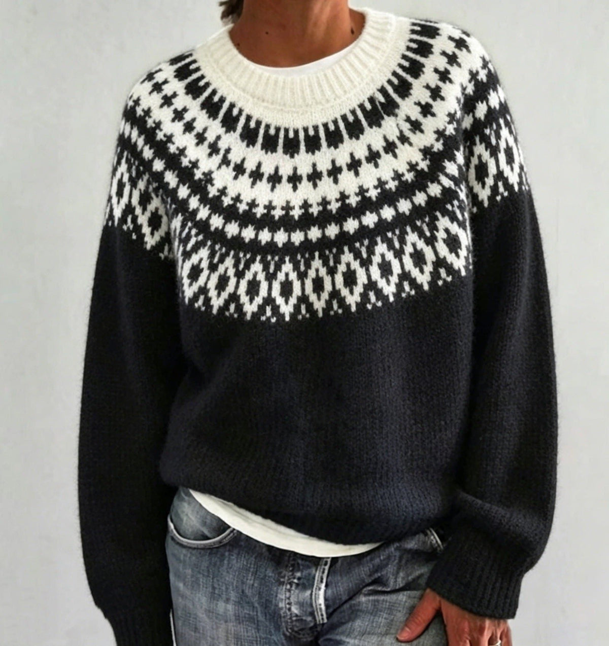 Olalla | Women's Fair Isle Crew Neck Sweater