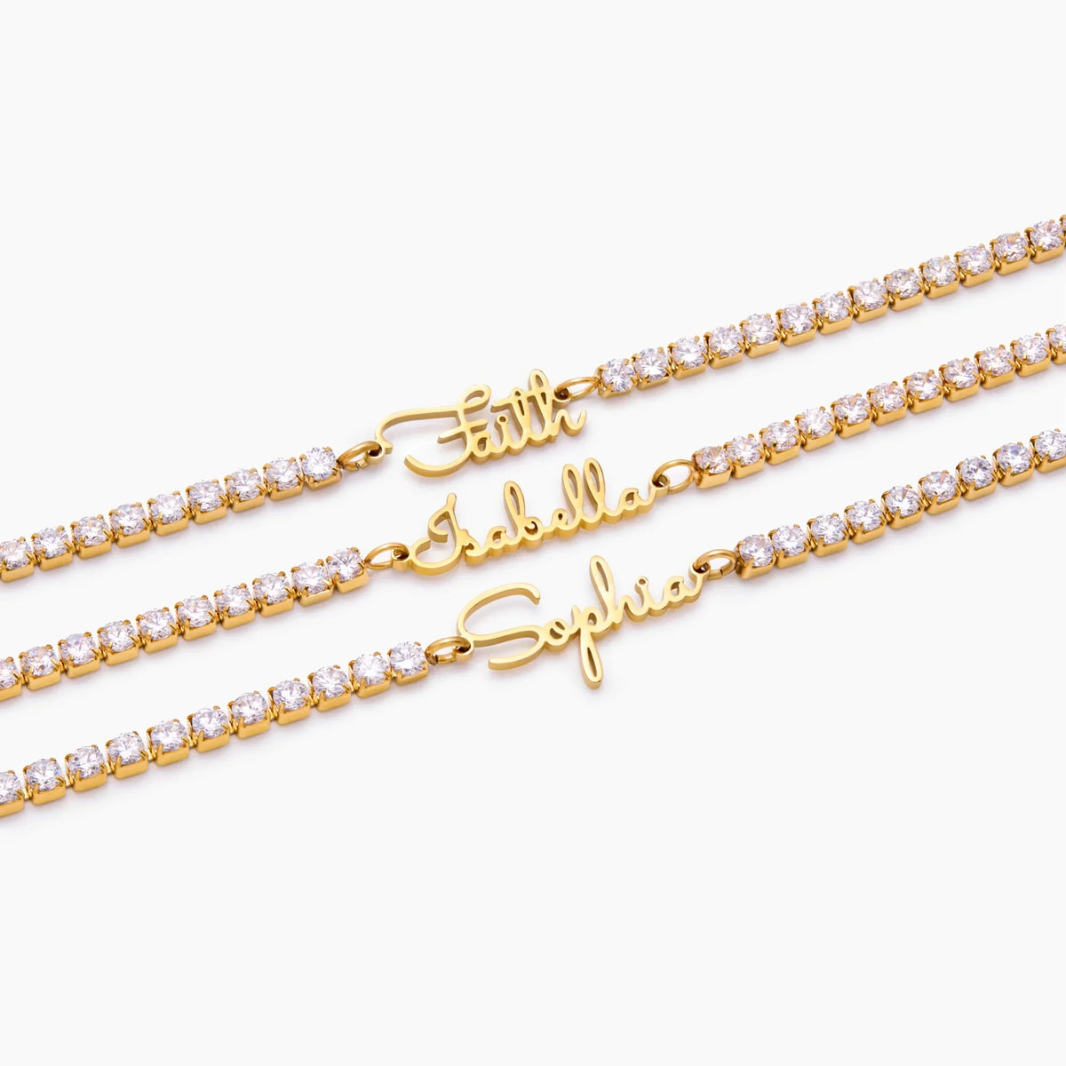 Personalized name tennis bracelet