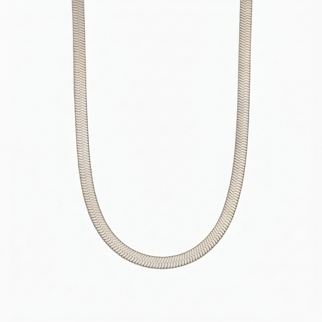 Flat snake chain necklace
