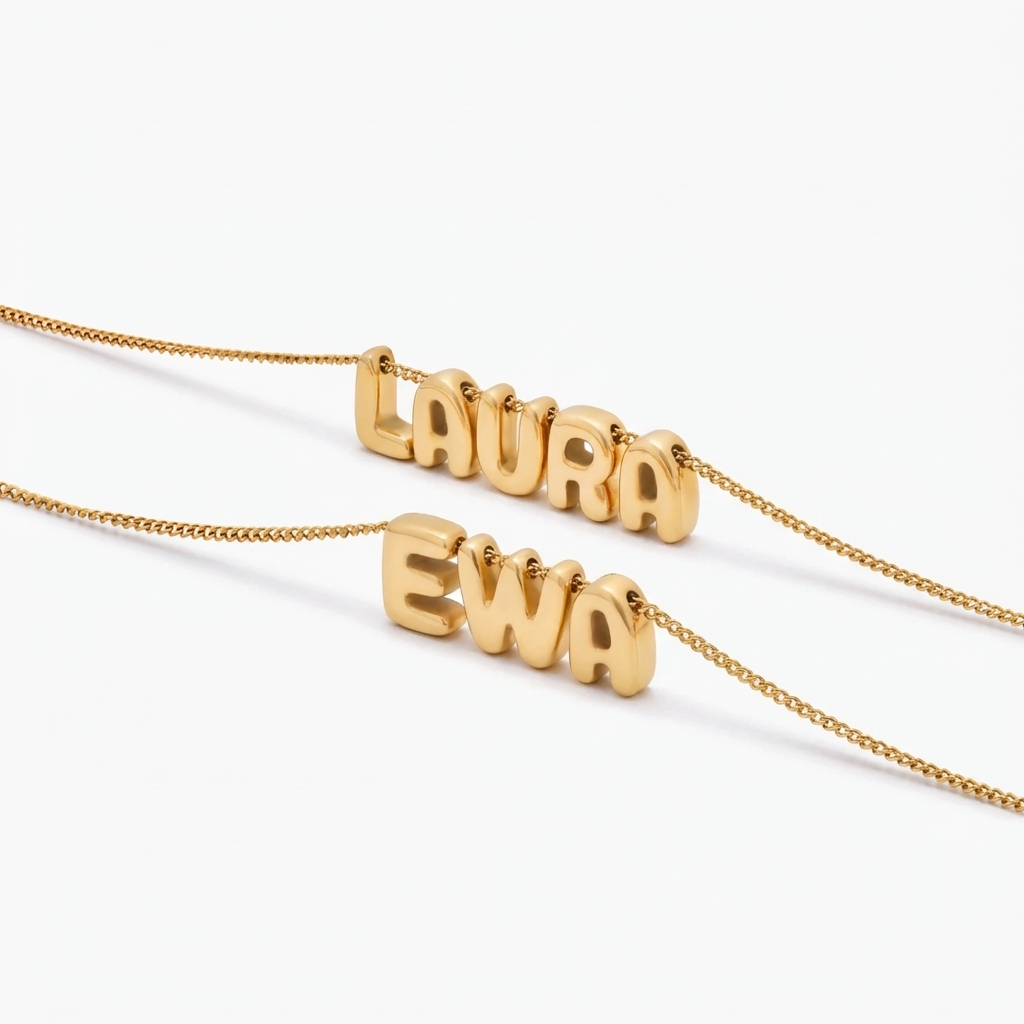 Personalized Bubble-Style Name Necklace