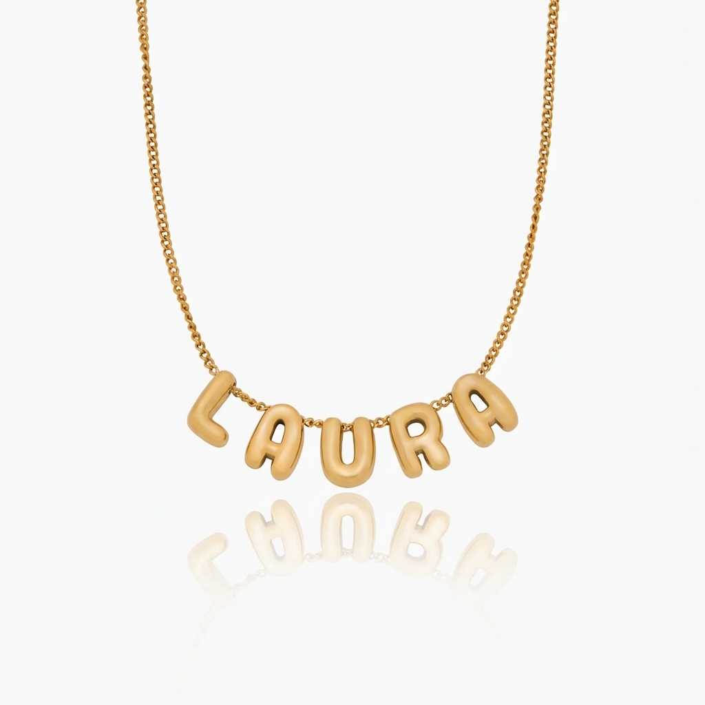 Personalized Bubble-Style Name Necklace