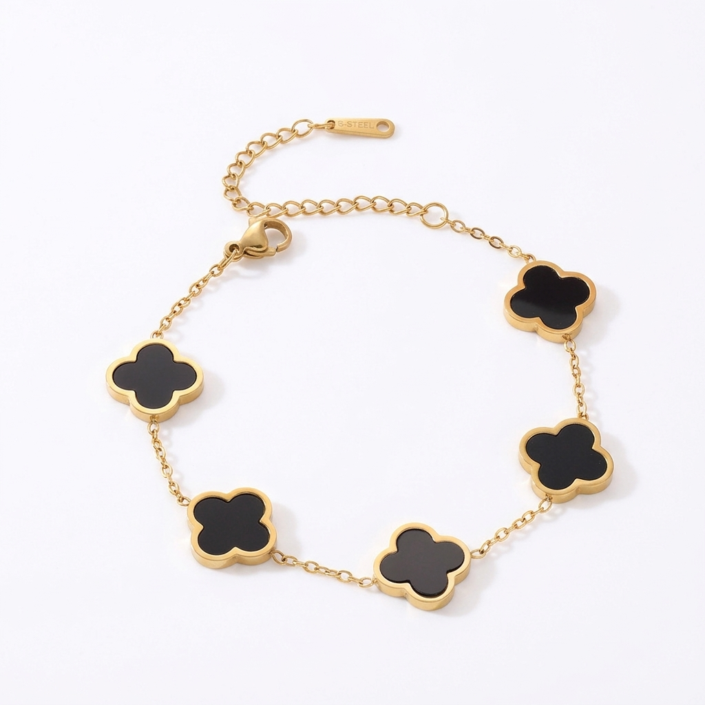 Clover Bracelet – Gold-Plated Bracelet with a Four-Leaf Clover Motif