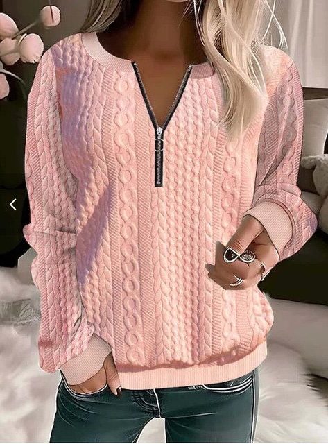 Zoe | Women's Cable-Knit Cropped Half-Zip Sweater